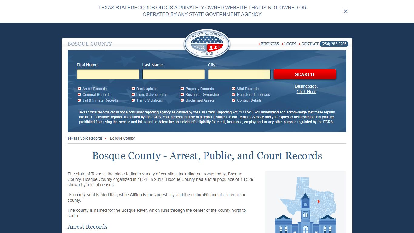 Bosque County - Arrest, Public, and Court Records
