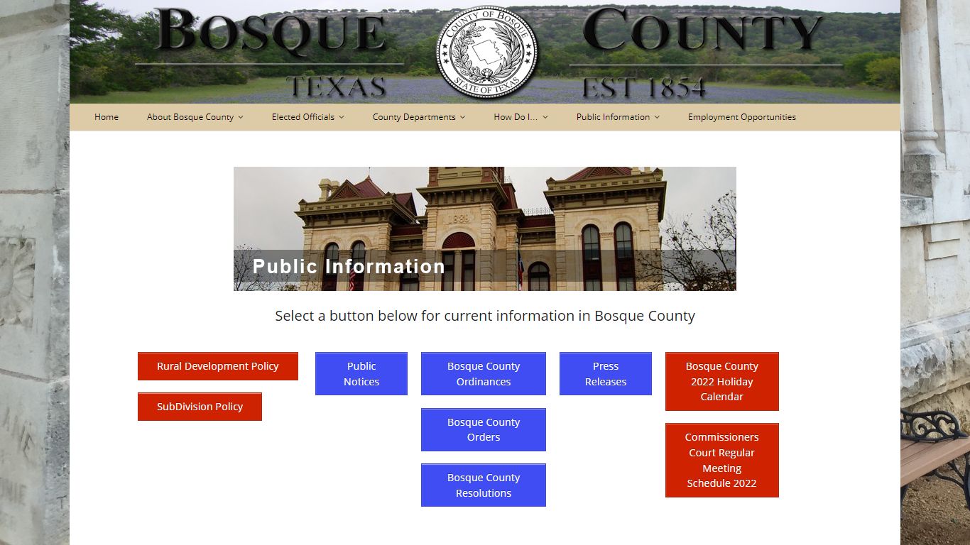 Public Information – Bosque County Texas