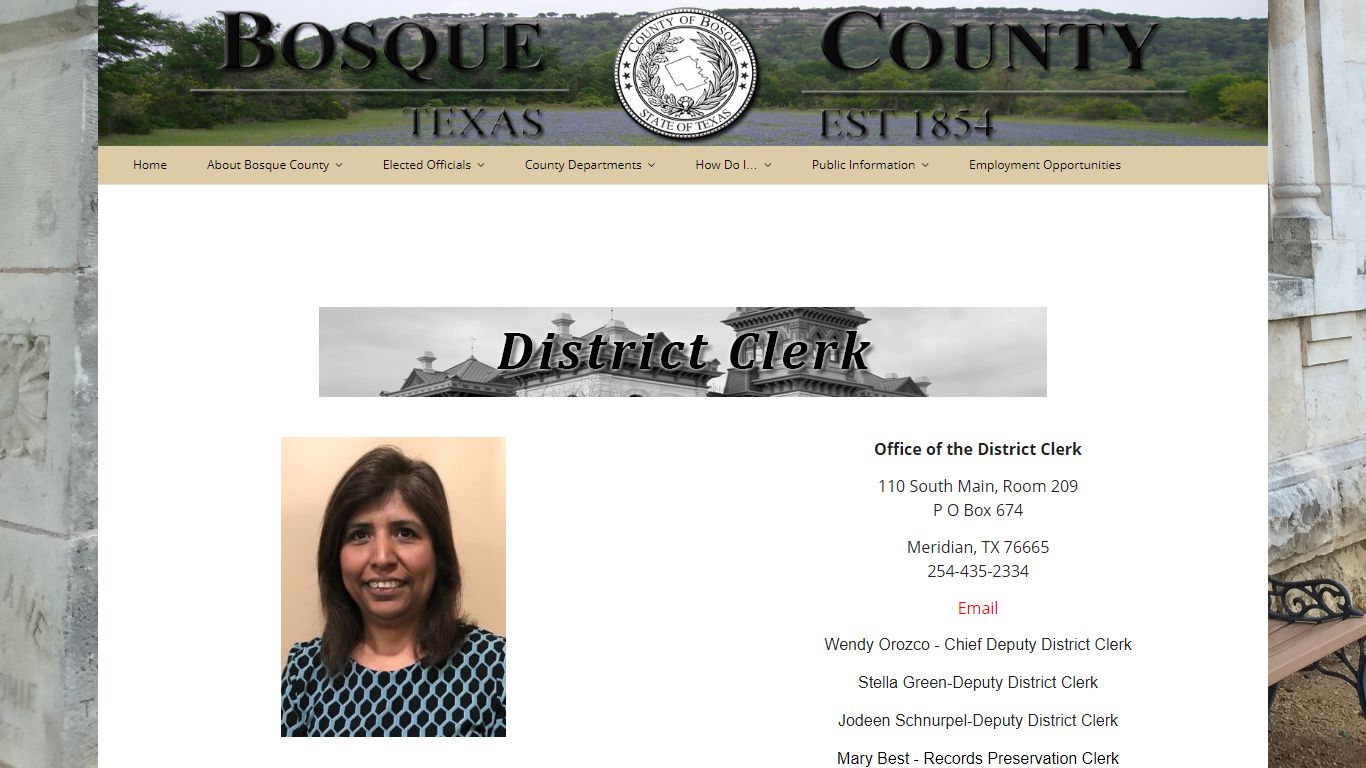 District Clerk – Bosque County Texas